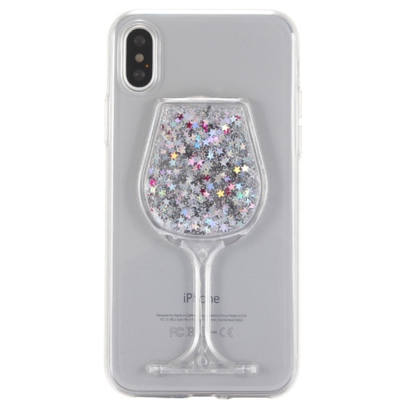 Accessories - LAST 1! NEW iPhone X/XS Glitter Wine Glass Case